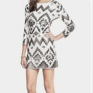 Express Monochrome Patterned Midi Dress